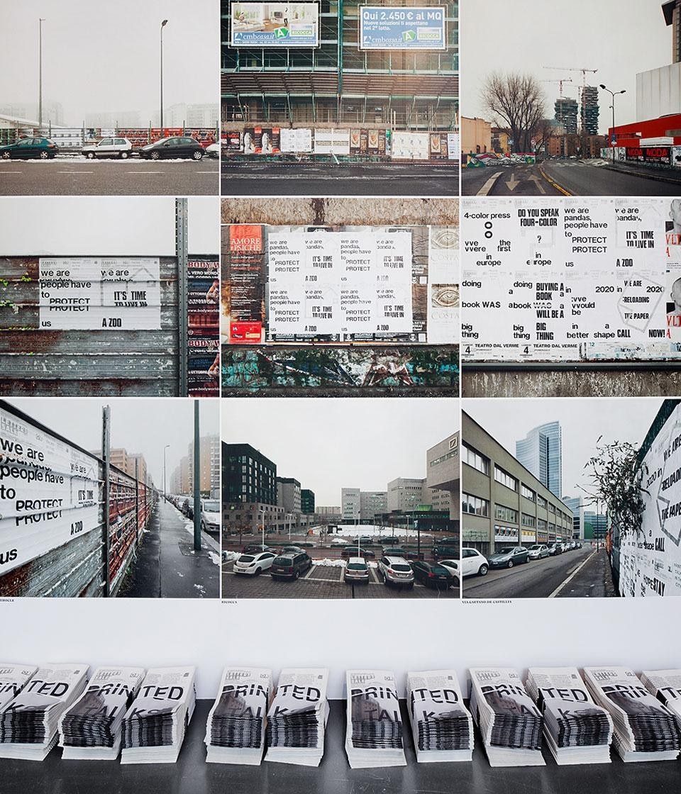 <em>Printed Talks in the City</em>, installation view at the Istituto Svizzero / Swiss Institute, Milan