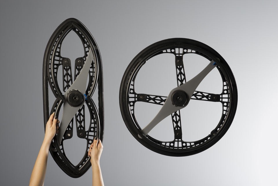 MORPH FOLDING WHEEL - Designed by Vitamins for Maddak Inc.