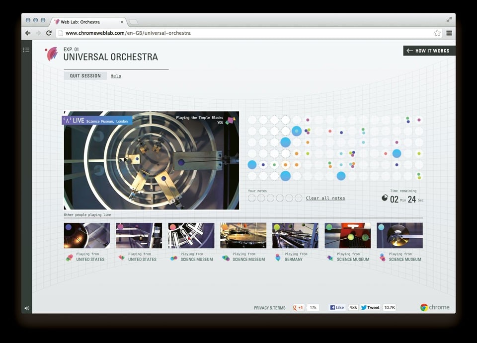 Online interface for the Universal Orchestra and Teleporter experiments Online interface for the Universal Orchestra and Teleporter experiments