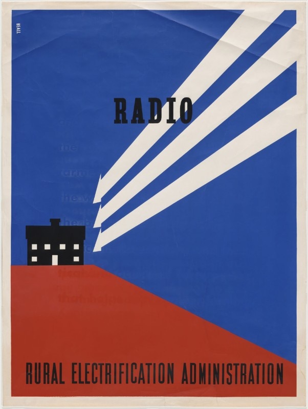 Lester Beall, <i>Radio - Rural Electrification Administration</i>, 1937. Silkscreen. Gift of the designer