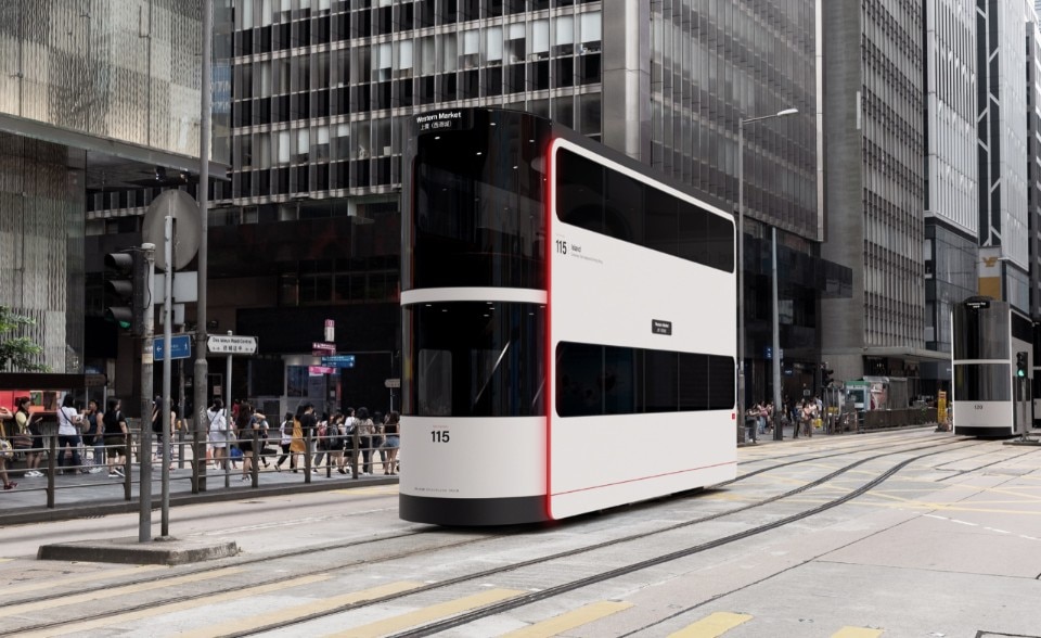 Island, a double decker tram for the post-Covid era, by Ponti Design Studio