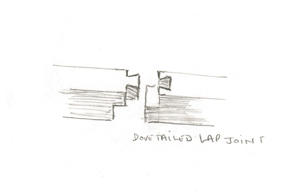Drawing of a dovetailed lap joint. Courtesy Paul Smith