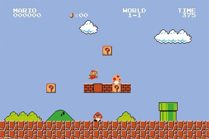 Super Mario Bros (Dos clone) gameplay (PC Game, 1994) 
