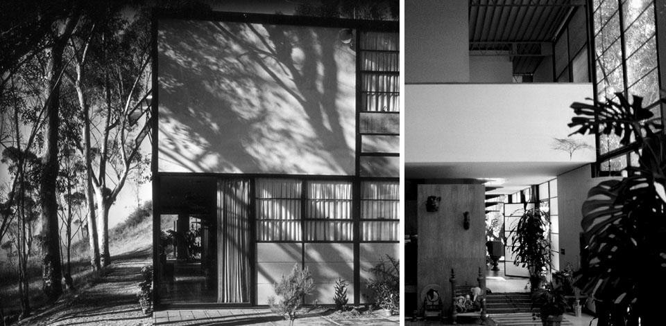 Charles Eames’s studio and home. This building is squeezed between a row of high trees and the slope of the hill that rises behind. The high degree of technical perfection makes it seem a true home from our industrial age: there is nothing resembling the bricklayer’s crude efforts