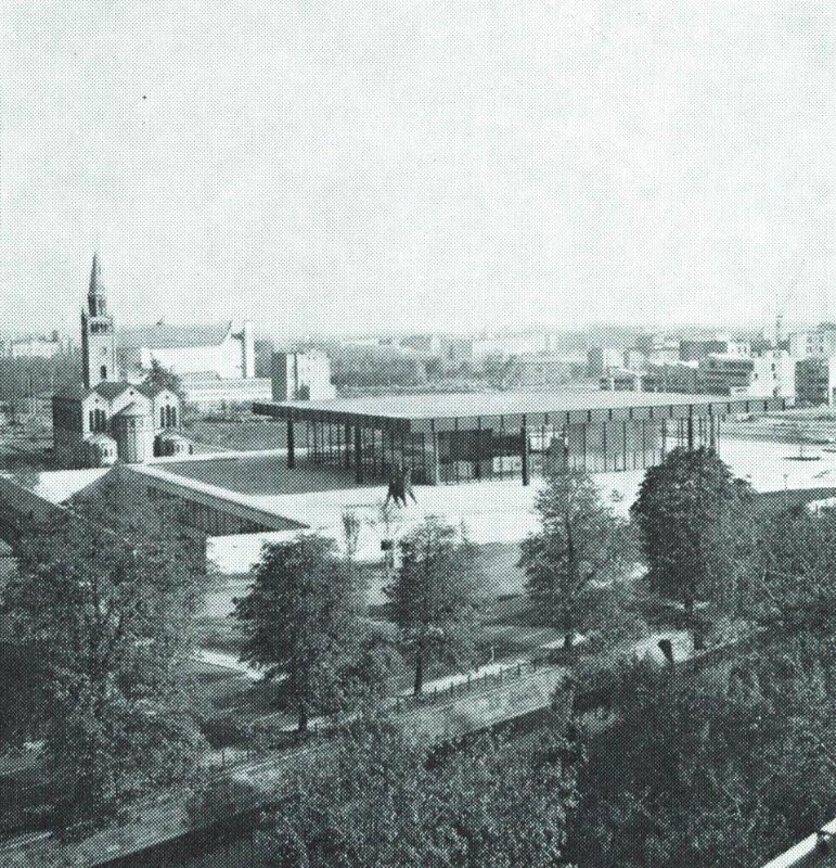 The Neue Nationalgalerie by Ludwig Mies van der Rohe,1968.