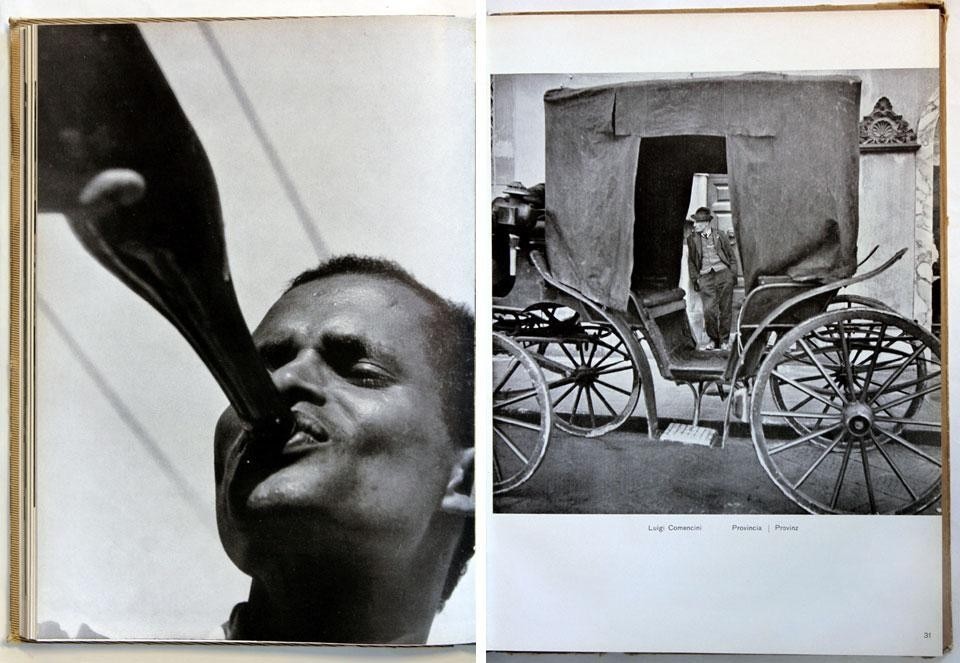 Domus Almanac 1943, <em>Fotografia. Prima rassegna dell’attività fotografica italiana</em> [Photography. First review of photography in Italy]. Left, photo by Federico Patellani. Right, photo by Luigi Comencini