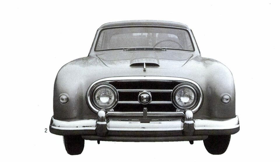 Top: Two-seat <em>Nash-Healey roadster spinster</em>, 1951-52. Above: The <em>Nash-Healey coupé</em>, 1952