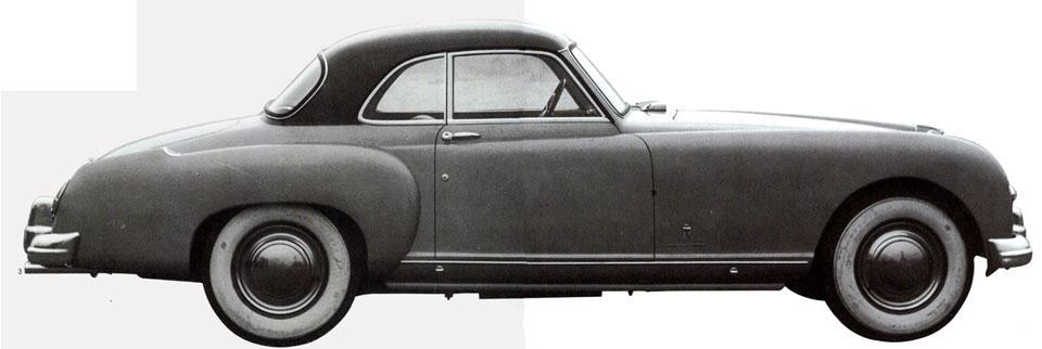 <em>Nas Healey coupé</em>, 1952. The model was derived from the preceding year's spider model