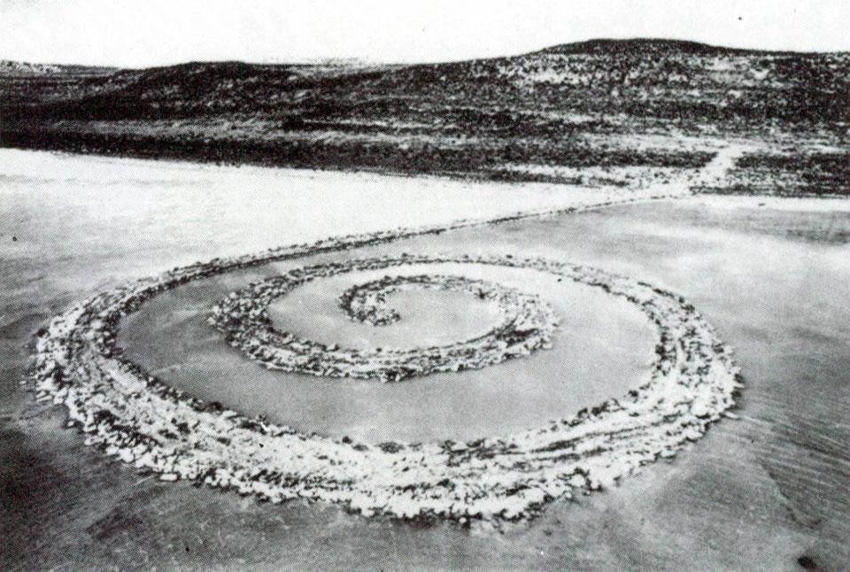 Domus 531 / February 1974 page detail. <em>Spiral Jetty</em>, Great Salt Lake, Utah, 1970