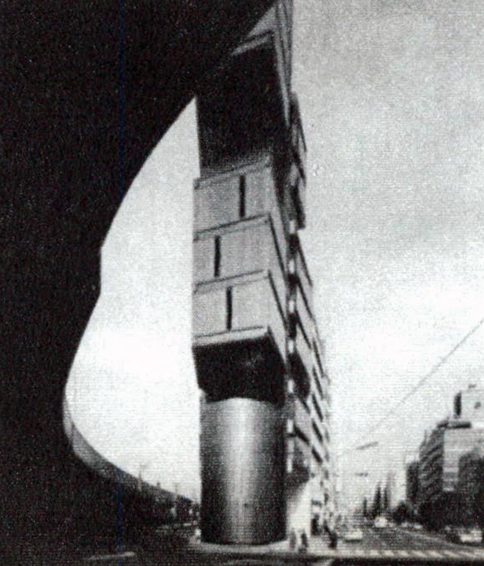 Kenzo Tange, Shizuoka tower. Domus 463 / June 1968; page detail