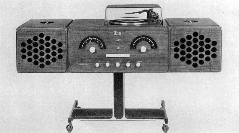 Achille and Piergiacomo Castiglioni, rr 126 fo/st² radio-phonograph for Brionvega. From the pages of Domus 461 / July 1968