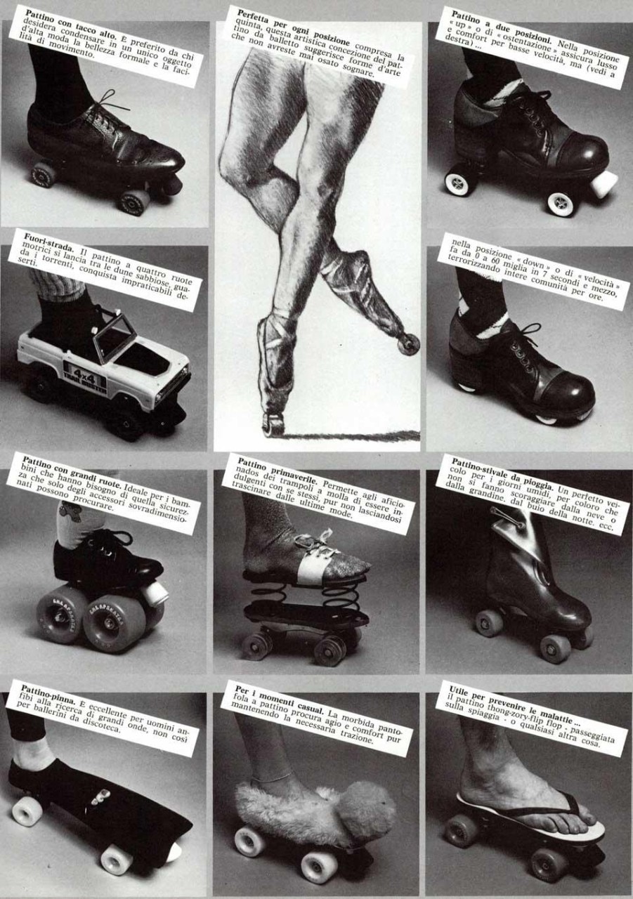 Philip Garner, series of rollerskates. From the pages of Domus 621 / October 1981