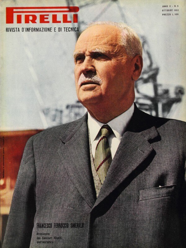 Copertina del numero 5 della rivista Pirelli, anno 1952 Copertina del numero 5 della rivista Pirelli, anno 1952