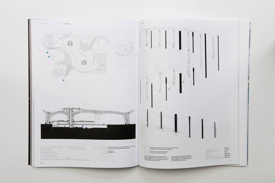 A spread of illustrations for the Metropol Parasol by Jürgen Mayer H. in Seville.