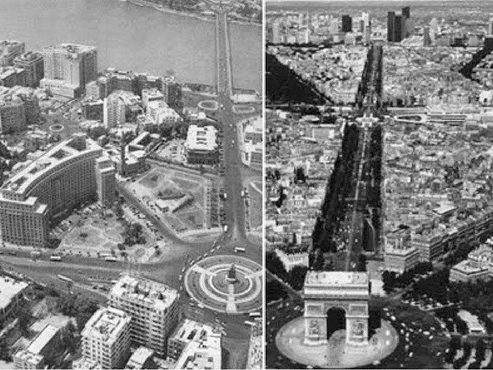 Tahrir Square and its relationship with L'Étoile in Paris. Image courtesy of <a href="http://cairomsc.blogspot.com/2009/11/el-tahrir-square-multi-layered-history.html  " target="_blank">Ahmed Zaazaa's blog</a>