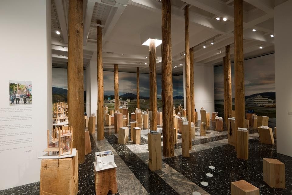 <em>Architecture. Possible here? Home-for-All</em> installation view at the Japan Pavilion. Photo by Naoya Hatakeyama <em>Architecture. Possible here? Home-for-All</em> installation view at the Japan Pavilion. Photo by Naoya Hatakeyama