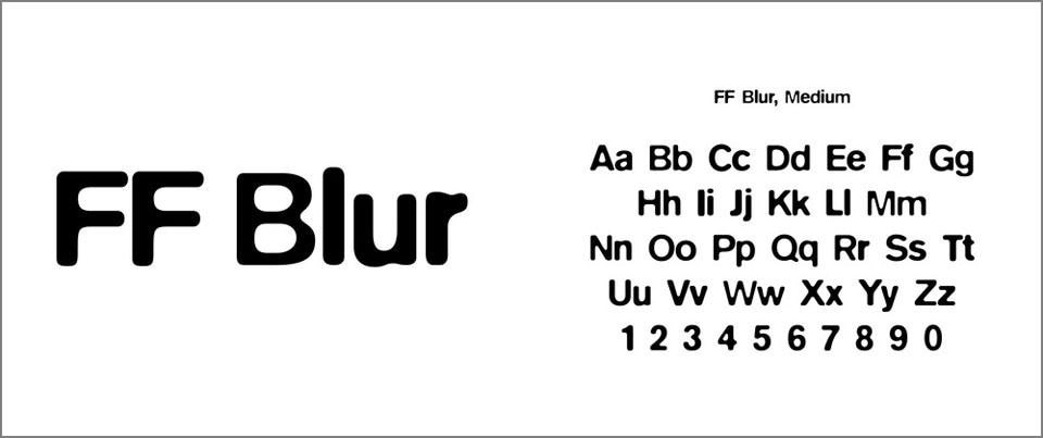 FF Blur by Neville Brody (British, born 1957), 1992. Digital typeface, Variable. Gift of FSI FontShop International. The letterforms of FF Blur—fuzzy around the edges like an out-of-focus photograph—seem to celebrate their own imperfection, speaking to his unique background. FF Blur resembles type that has been reproduced cheaply on a Xerox machine—degenerated through copying and recopying.