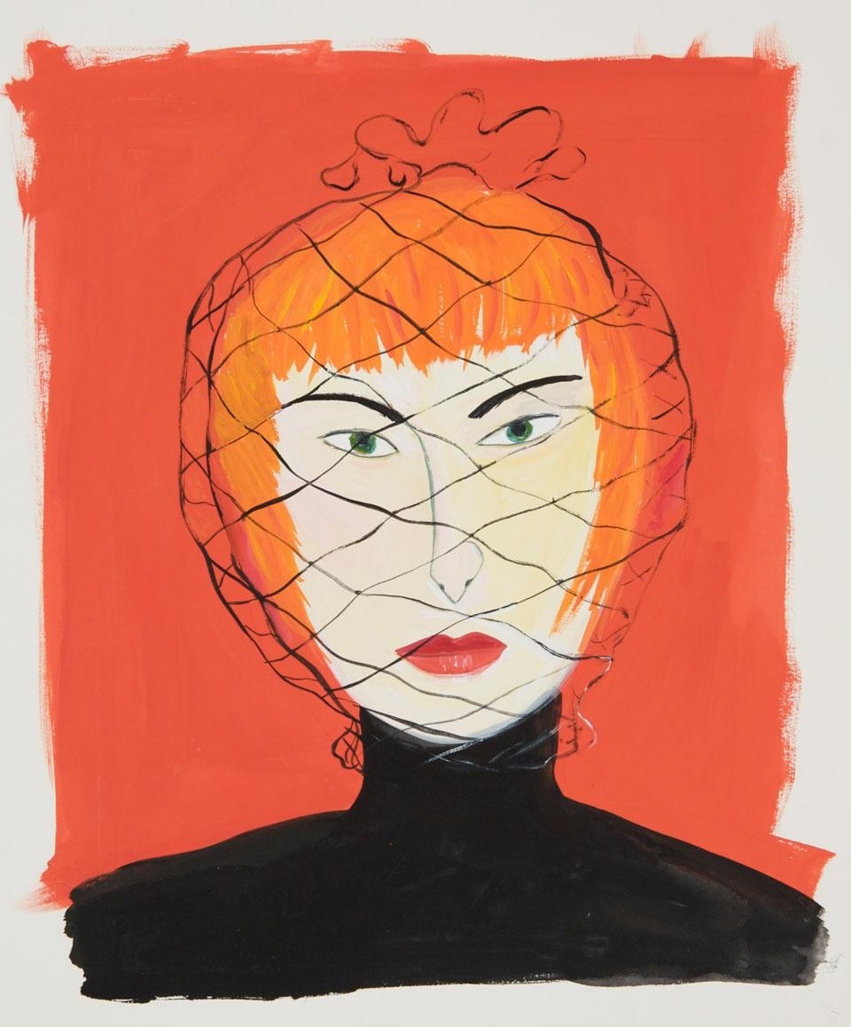 Maira Kalman, Woman with Face Net, 2000, gouache on paper.  Courtesy of the artist.