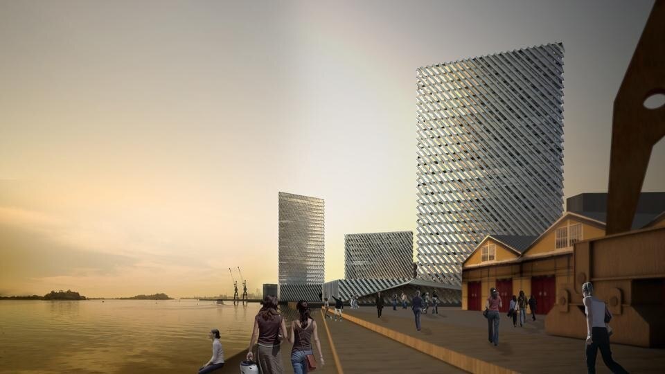 Dockside view of the business centre.