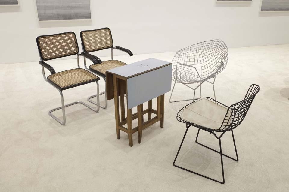 Haegue Yang, <i>VIP's Union</i>, 2001-2011.
Installation consisting of borrowed chairs and tables.