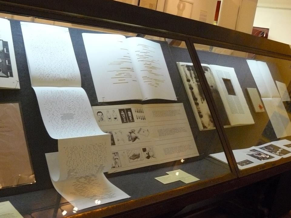 Top image: work by Ewa Monika Zebrowski. Above: Installation view of <i>Multiple, Limited, Unique</i> at the Center for Book Arts. Top image: work by Ewa Monika Zebrowski. Above: Installation view of <i>Multiple, Limited, Unique</i> at the Center for Book Arts.