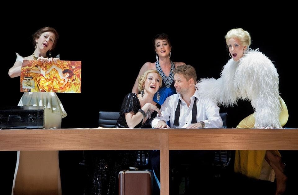 Production still of Rafael Viñoly's designs for <i>Die Liebe der Danae.</i> Production still of Rafael Viñoly's designs for <i>Die Liebe der Danae.</i>