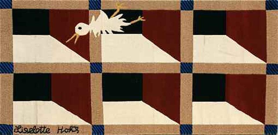 Above: <i>Good luck!</i>, 280x184 cm; here: <i>Colombina bizantina</i>, 185x91 cm