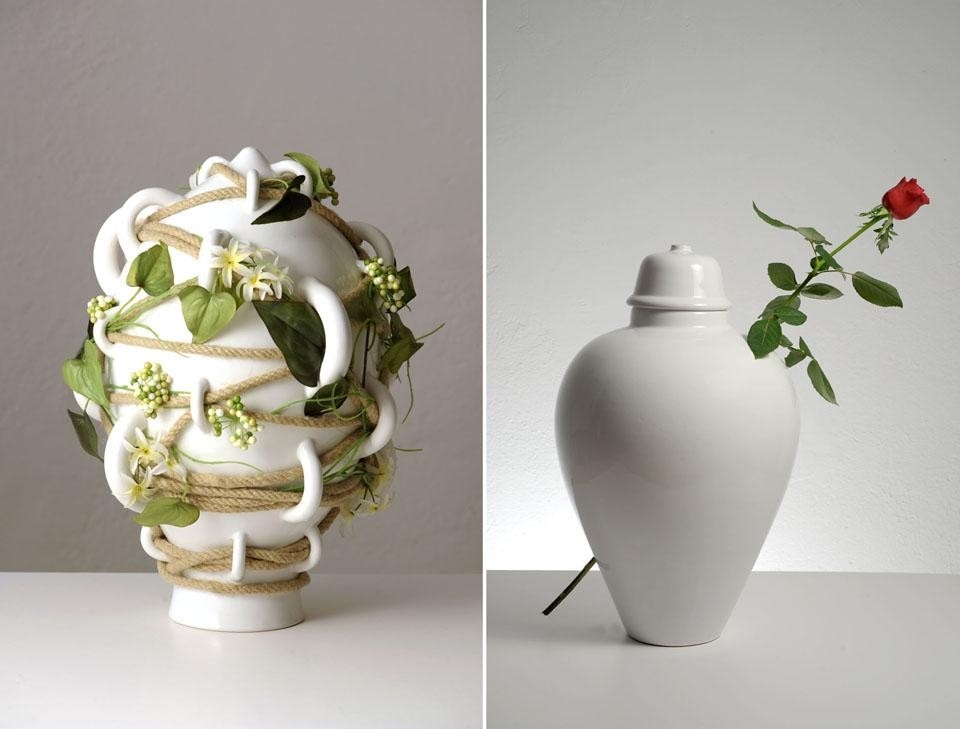 Left: Martí Guixé, <i>Surfvase</i>; right: Vedovamazzei, <i>Reset</i>