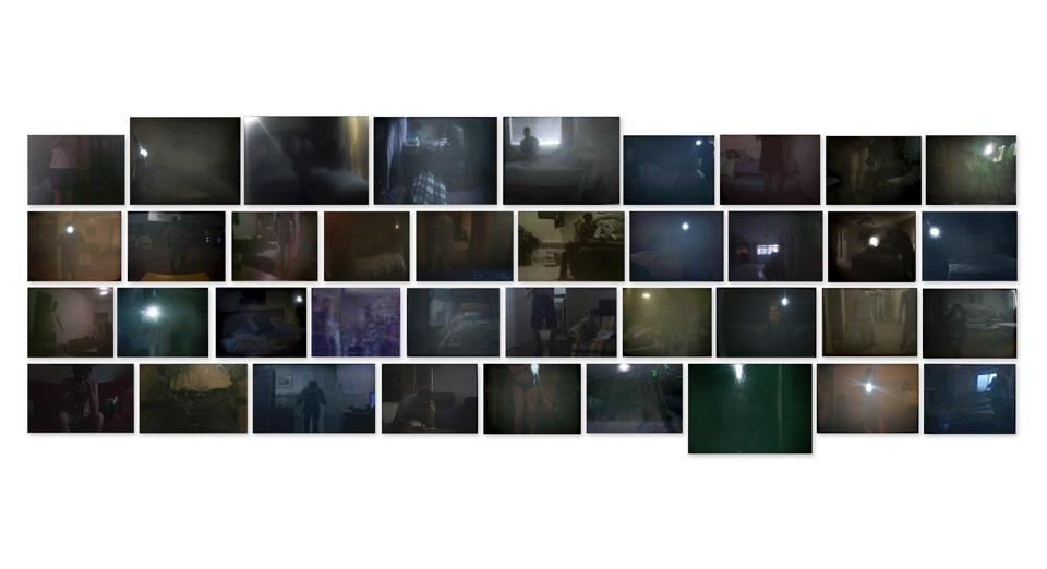 Penelope Umbrico, <i>Personal Subjects (TVs from Craigslist),</i> 2011. Fifty-four chromogenic prints mounted to aluminum, 67-1/2 x 147 x 1 inches overall. Penelope Umbrico, <i>Personal Subjects (TVs from Craigslist),</i> 2011. Fifty-four chromogenic prints mounted to aluminum, 67-1/2 x 147 x 1 inches overall.