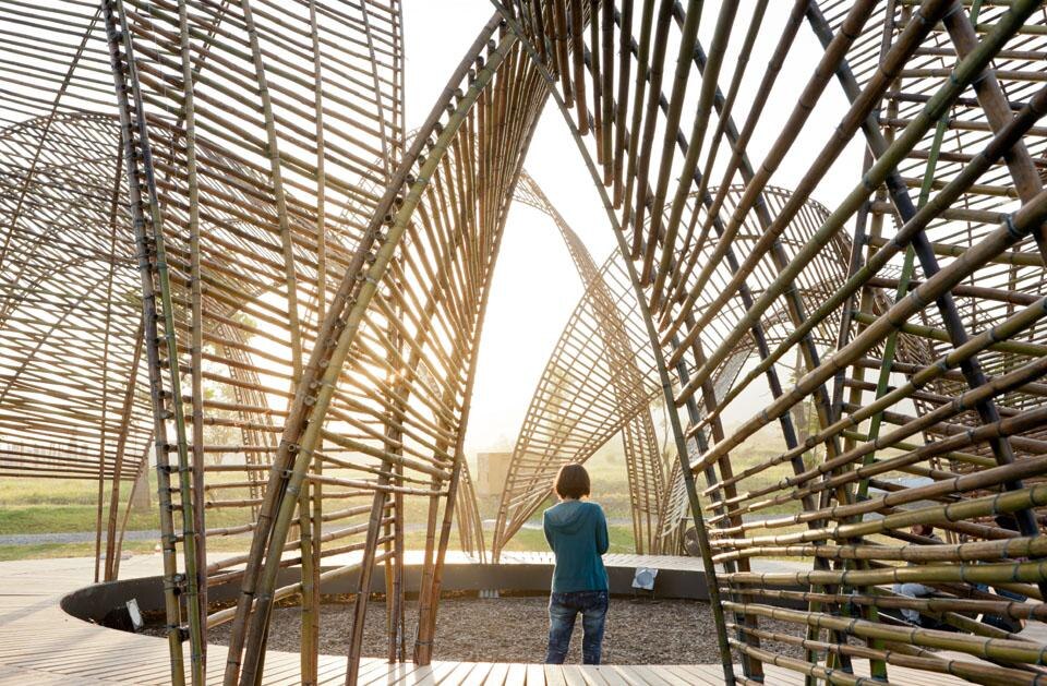View looking through intersecting vaults