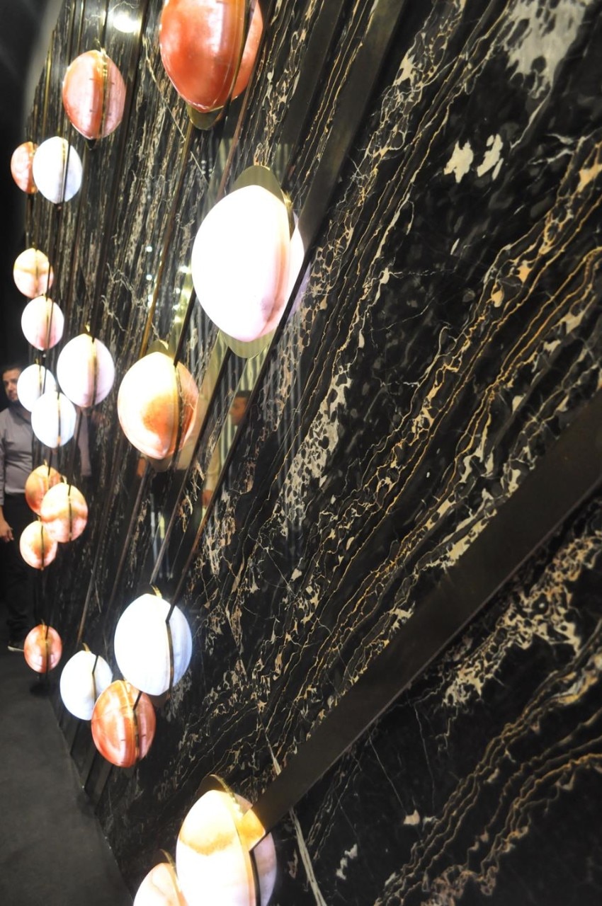 Cabochon wall covering.
