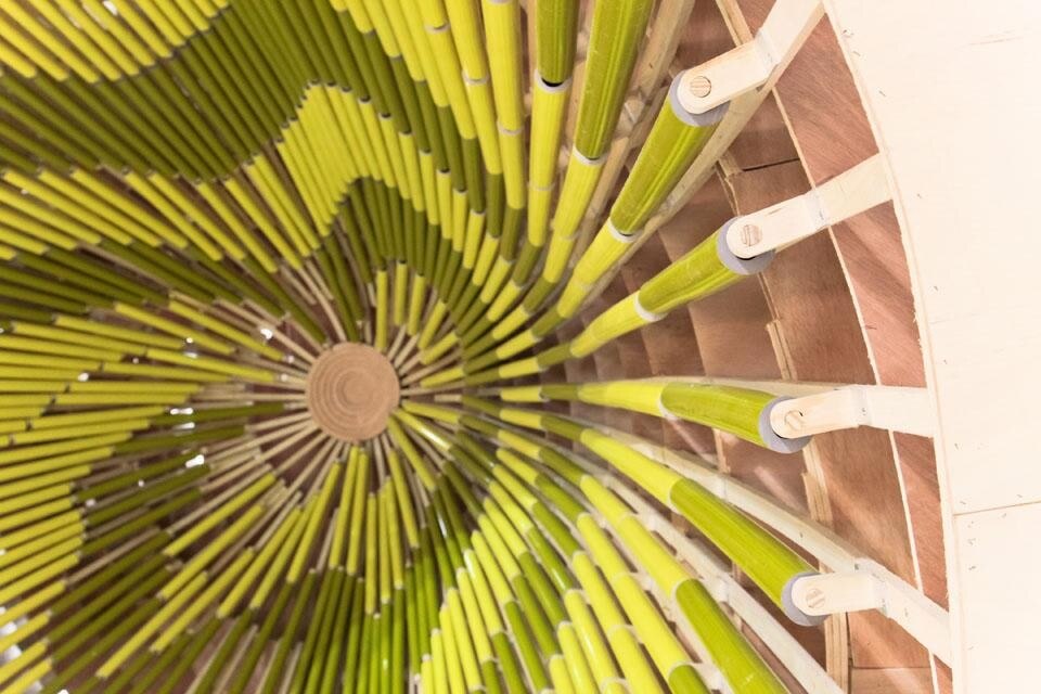 Detail of the installation's interior: BAMBOO by Natucer