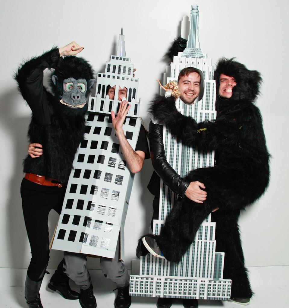 Top: Critical Halloween judges Wangechi Mutu, Charles Renfro and Justin Davidson. Photo by Tomaz Azevedo Capobianco. Above: Kap10Kurt and Erin Marsz meet their King Kong/Empire State Building doubles, Bjarke Ingels and Daniel Kidd of BIG. Photo by Brett Beyer.