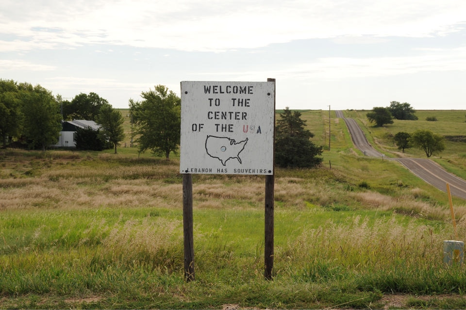 The geographic center of the lower 48 states, Lebanon, Kansas. CLUI Archive Photo.