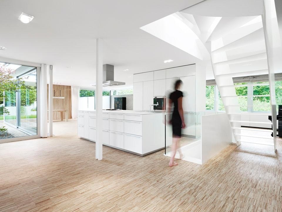 All the original walls were demolished in order to create a large living room and a kitchen