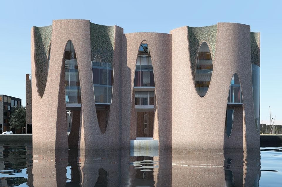 Visualisation of KIRK KAPITAL A/S Headquarters and Harbour Island, Vejle, Denmark, © Olafur Eliasson