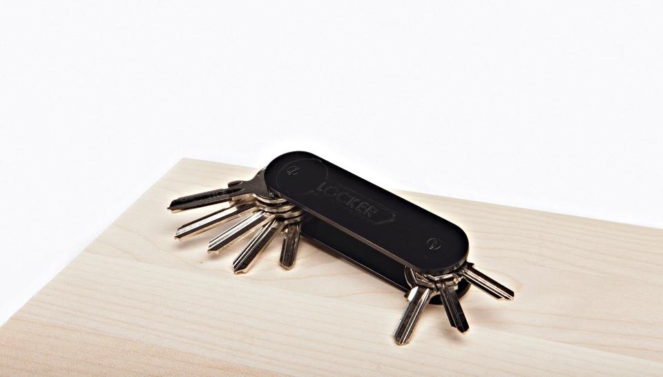 Inspired by an hex key fold up set, the Locker storage key by Dreikant carries up to 8 door keys and provides additional leverage to ease turning keys. Photo Ralph Humrich
