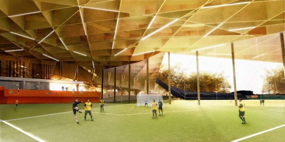 Saucier + Perrotte architectes and
Hughes Condon Marler Architects, <em>Centre de soccer intérieur au CESM</em>
