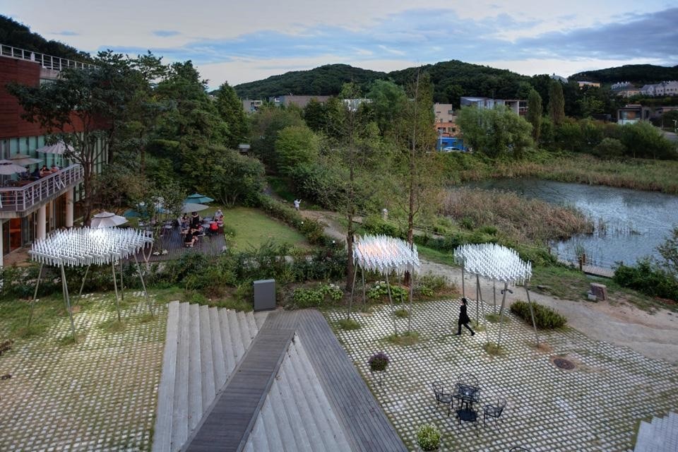 View of the <em>Cloud</em> installation at the Heyri Art Valley