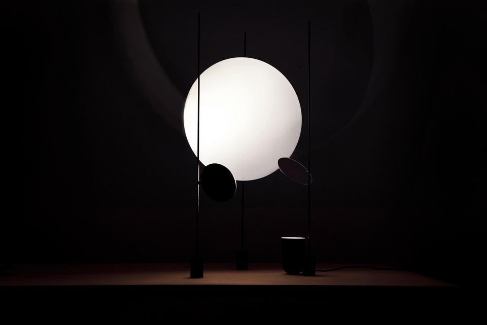 Top and above: Studio Daniel Rybakken, <em>Ricochet</em> lamp