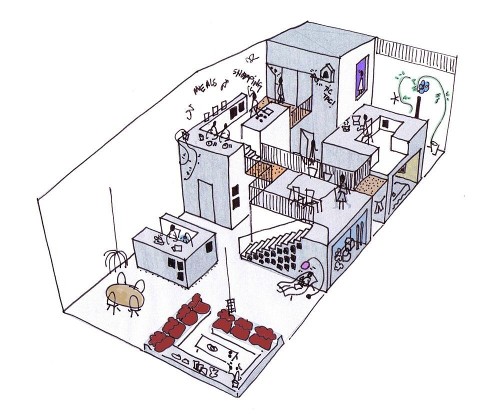 Mark Koehler Architects, <em>House like a Village</em> concept sketch