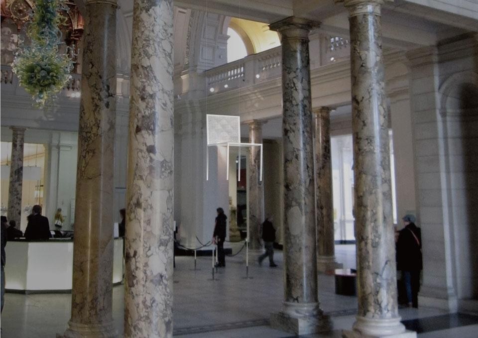 Nendo, <em>Mimicry Chairs</em> installation at the Victoria & Albert Museum, rendering