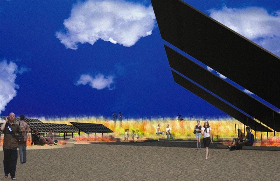 <em>Hood Solar Strand</em>, solar-panel bus shelter developed by the University of Buffalo, NY