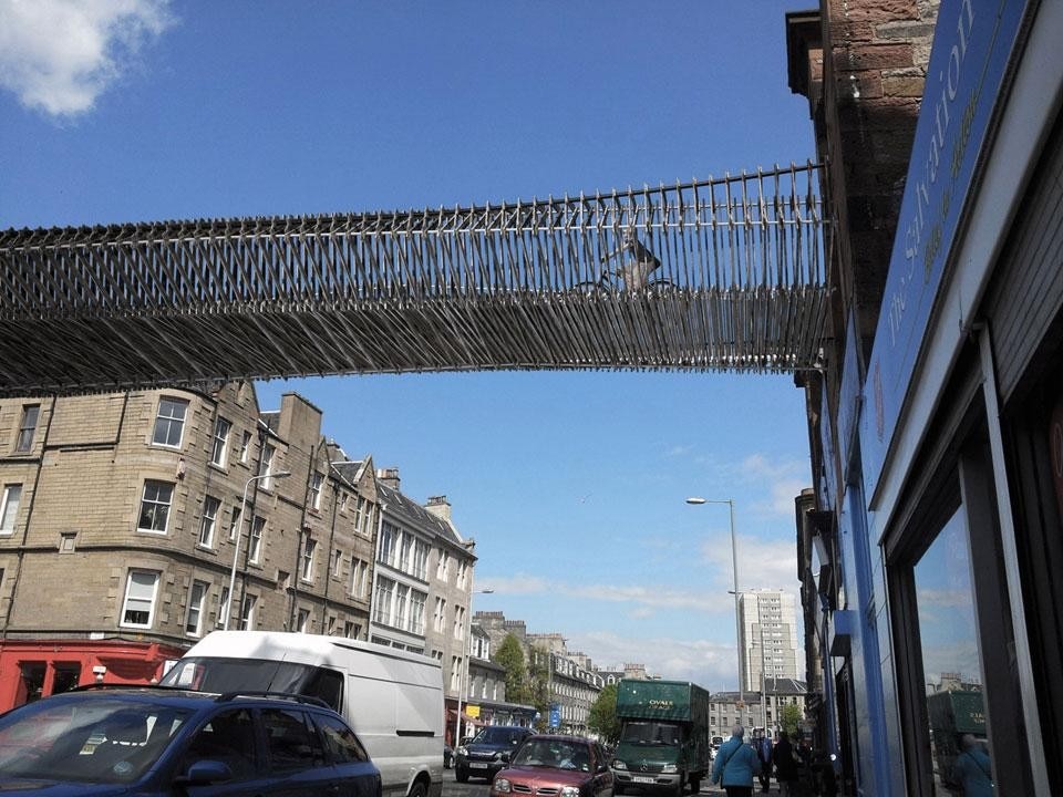 Biomorphis, Leith Walk, new green bridge for pedestrians and bikes, Edinburgh, Scotland 2012