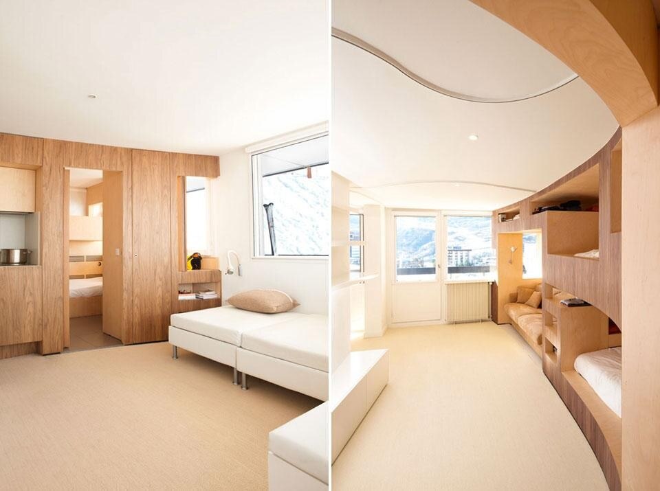 h2o Architectes, <em>The Cabin</em>, interior design of a ski resort apartment in Menuires, France