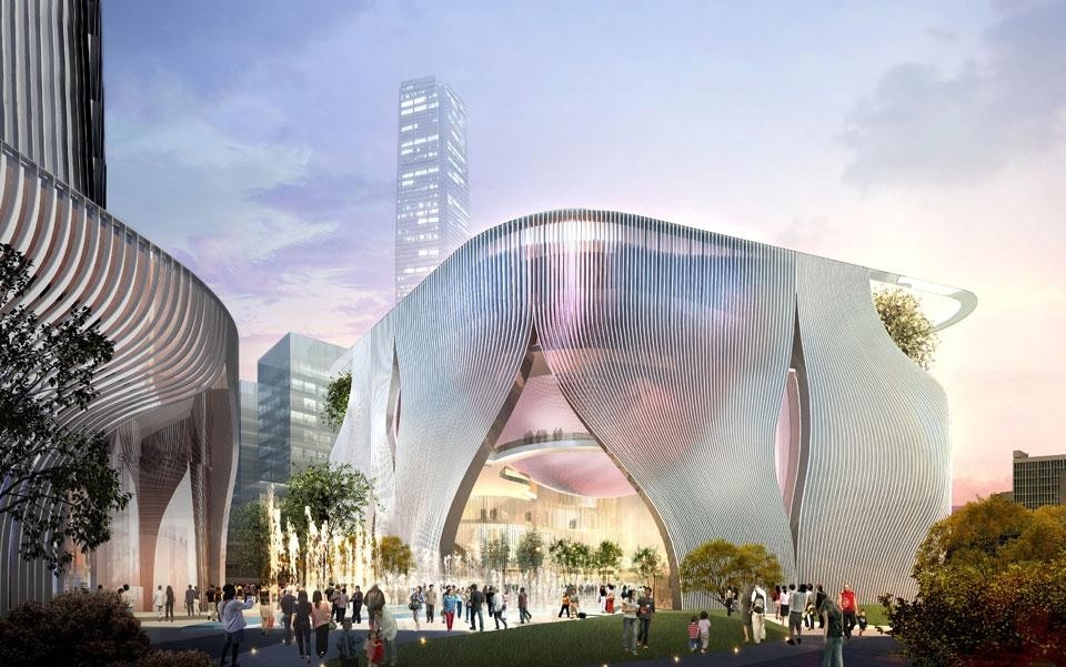 Top and above: Bing Thom Architects and Ronald Lu & Partners Company, Xiqu Centre, West Kowloon Cultural District, Hong Kong Top and above: Bing Thom Architects and Ronald Lu & Partners Company, Xiqu Centre, West Kowloon Cultural District, Hong Kong