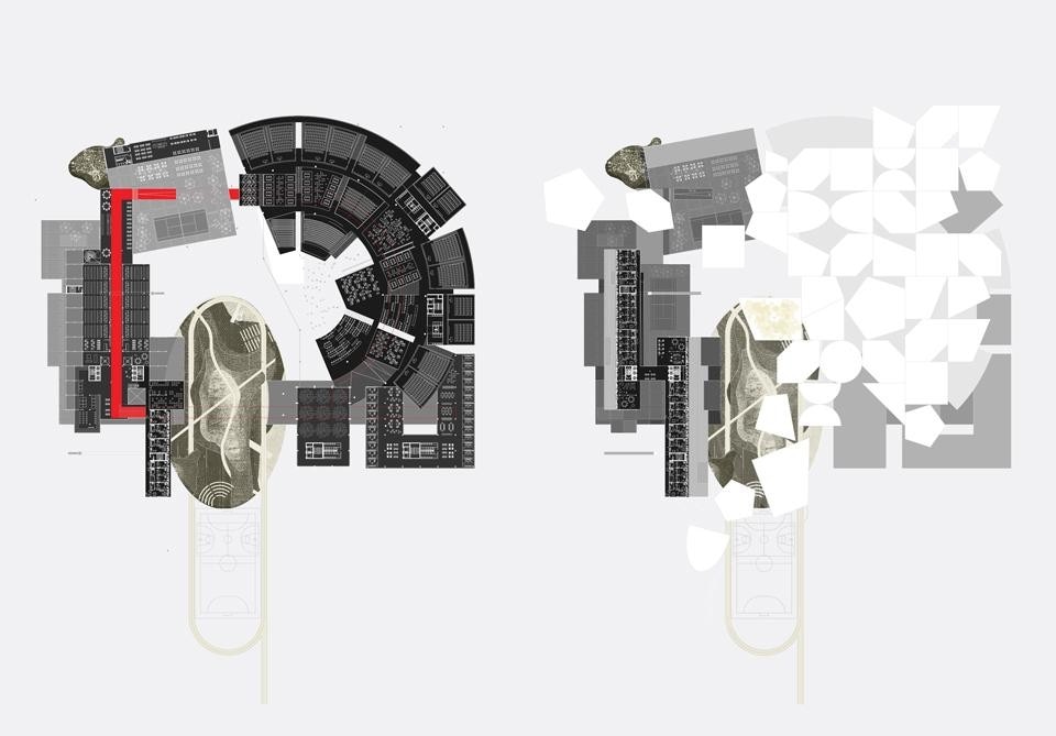 OMA, proposal for Bocconi University campus extension, Milan, Italy 2012. Plan