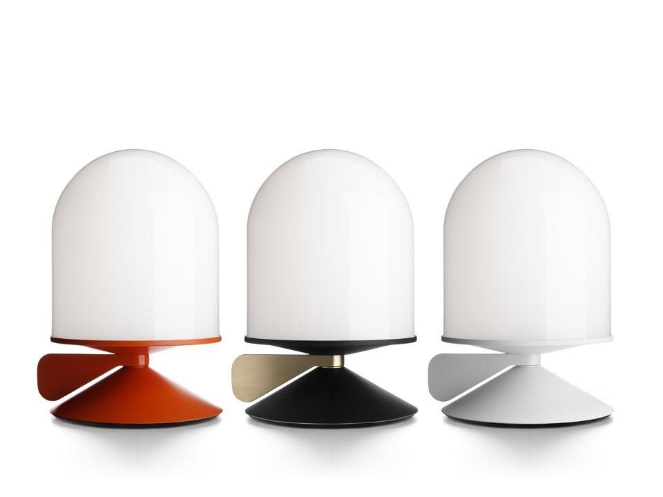 Top and above: Note Design Studio, <em>Vinge</em> table lamp for Örsjö Belysning