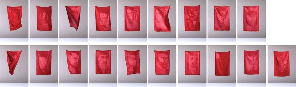 Studio Formafantasma, <em>BTMM1514 (Turkish Red)</em>, collection of 17 silk textiles Studio Formafantasma, <em>BTMM1514 (Turkish Red)</em>, collection of 17 silk textiles