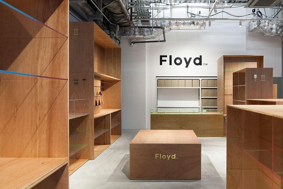 On top and above: Jo Nagasaka / Schemata Architects, Floyd Shop, Tokyo, 2013